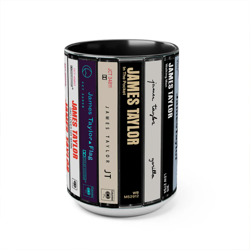 James Taylor Albums Cassette Collection Retro Accent Mug