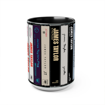 James Taylor Albums Cassette Collection Retro Accent Mug