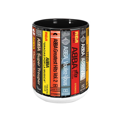 ABBA Albums Cassette Collection Retro Accent Mug
