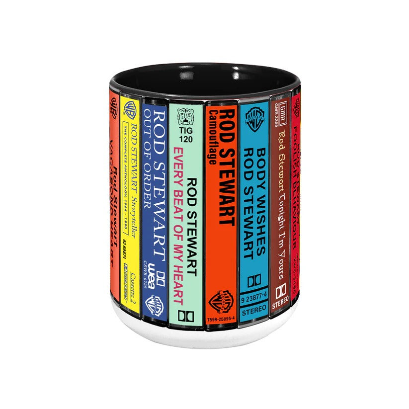 Rod Stewart Albums Cassette Collection Retro Accent Mug