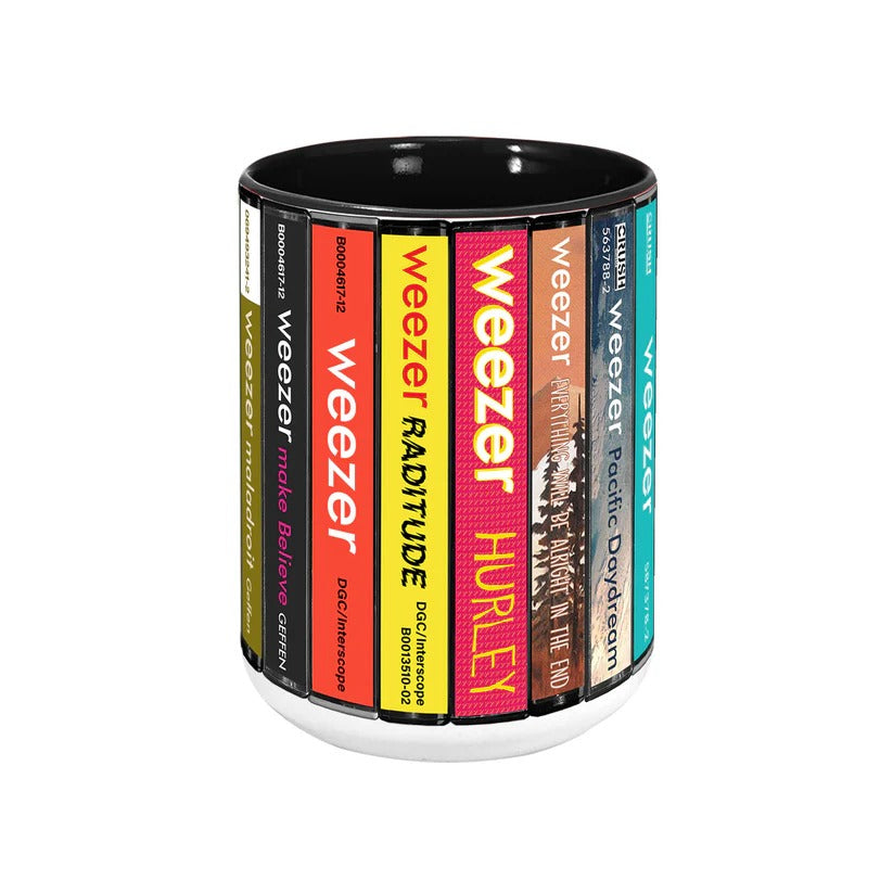 Weezer Albums Cassette Collection Retro Accent Mug