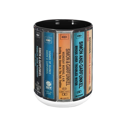 Simon & Garfunkel Albums Cassette Retro Collection Accent Mug