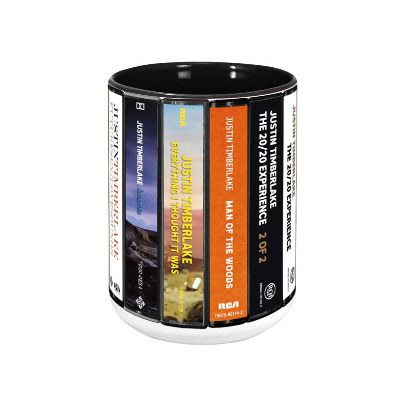 Justin Timberlake Albums Cassette Collection Retro Accent Mug