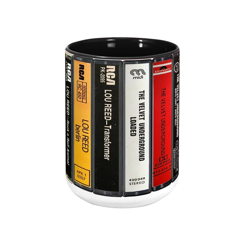 Lou Reed Albums Cassette Retro Collection Accent Mug