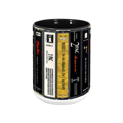 Tupac Albums Cassette Collection Retro Accent Mug