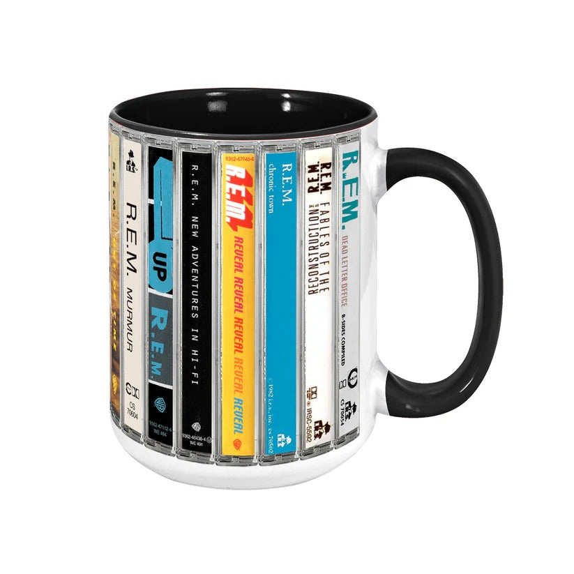 R.E.M Albums Cassette Collection Retro Accent Mug