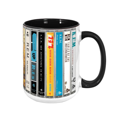 R.E.M Albums Cassette Collection Retro Accent Mug