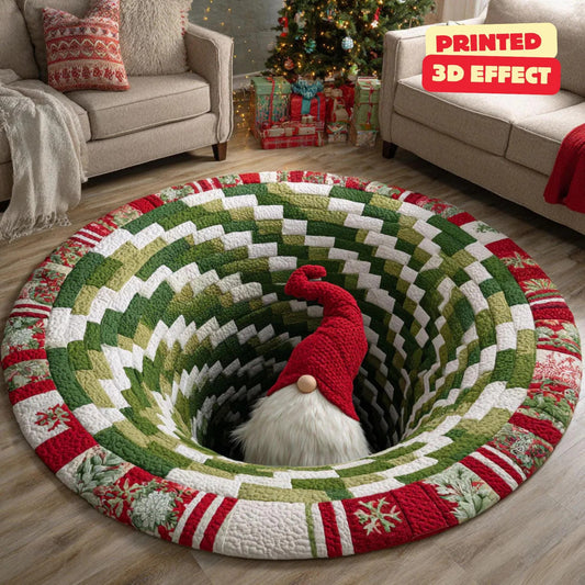 Christmas Gnome Quilted Round Mat