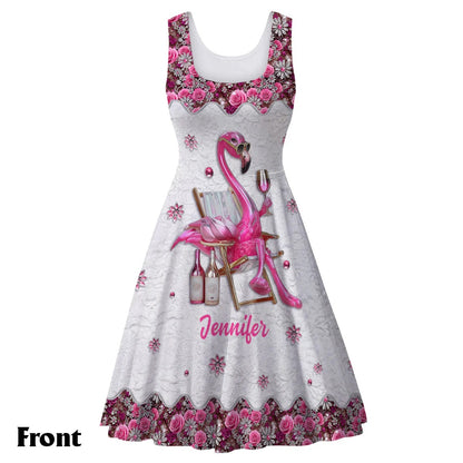 Be a Flamingo In a Flock of Pigeons - Personalized Sleeveless Dress
