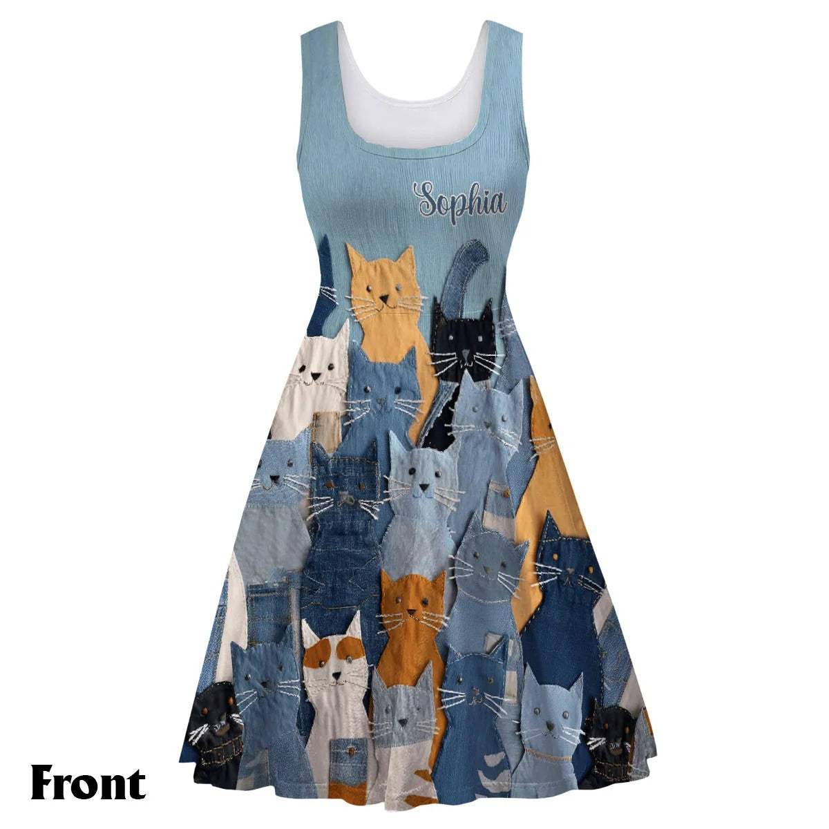 Just A Girl Who Loves Cats - Personalized Sleeveless Dress