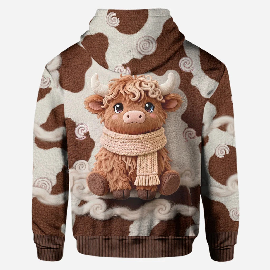 Cute Highland Cow - Personalized Hoodie and Leggings