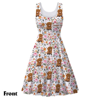 Just A Girl Who Loves Highland Cows- Personalized Sleeveless Dress