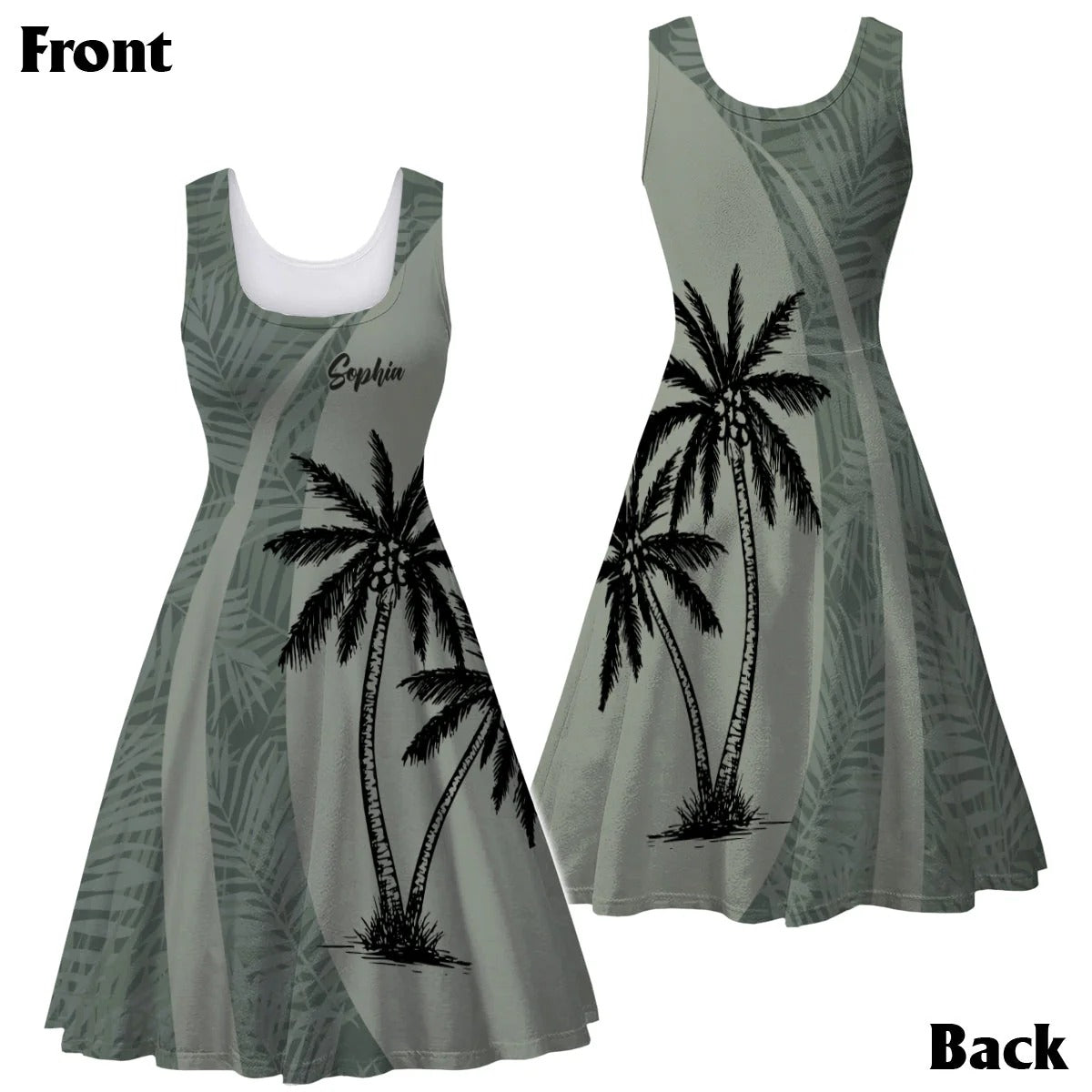 Coconut Tree - Personalized Sleeveless Dress