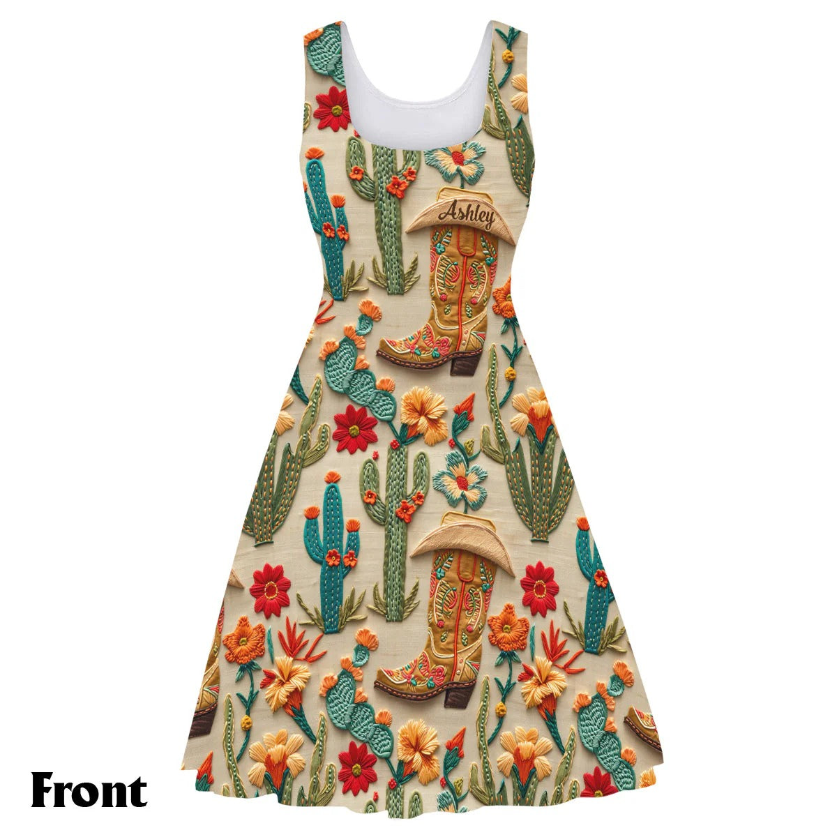 Cactus Cowgirl - Personalized Sleeveless Dress