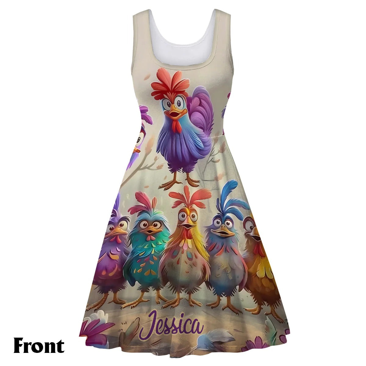 Chicken Lovers - Personalized Sleeveless Dress