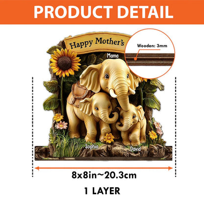 Happy Mother's Day - Personalized Mother 1 Layered Big Wood Freestanding