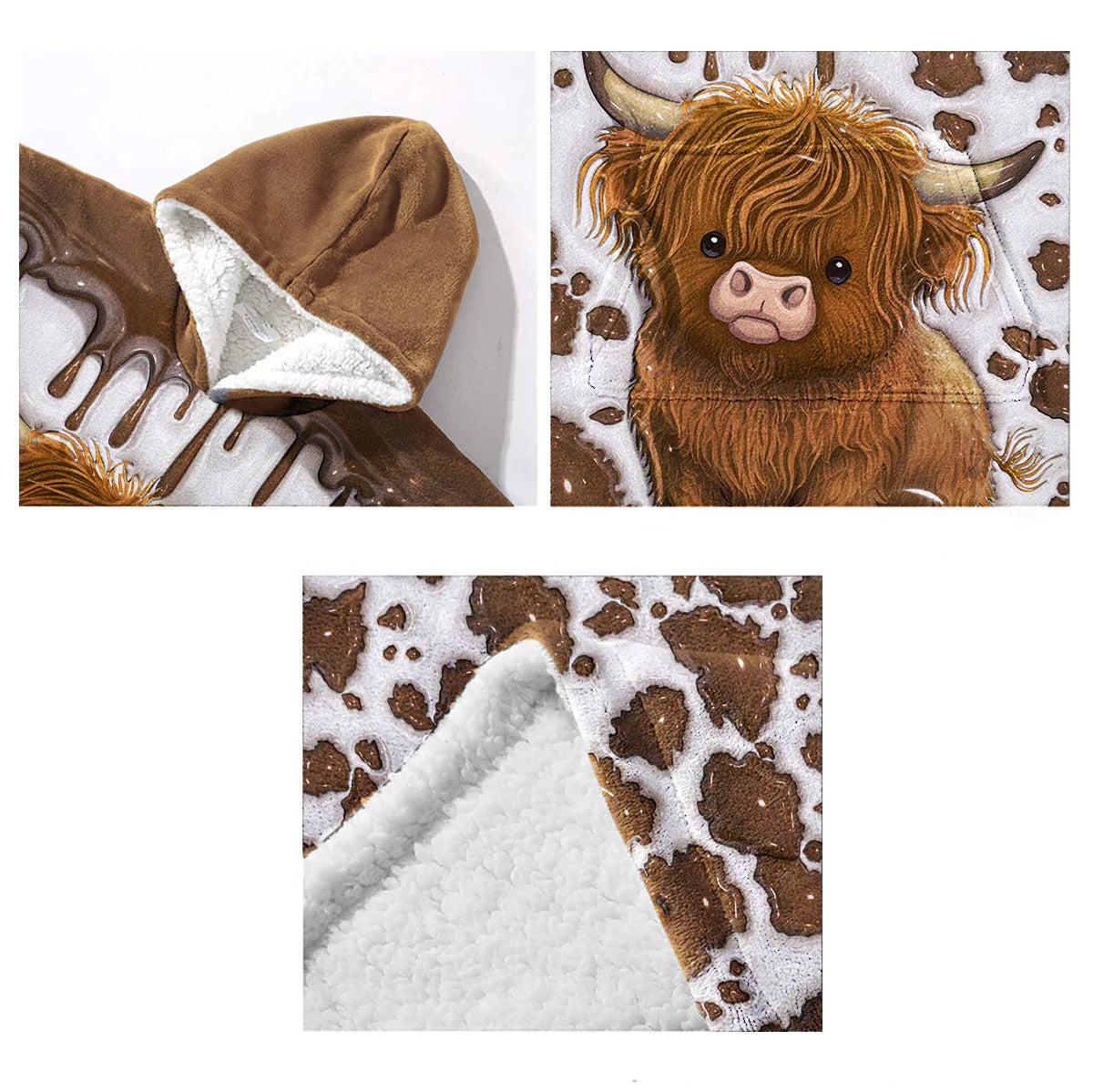 Just A Girl Who Loves Highland Cow - Personalized Blanket Hoodie