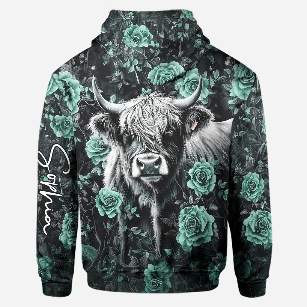 Personalized Purple Cow - Highland Cow Hoodie and Leggings