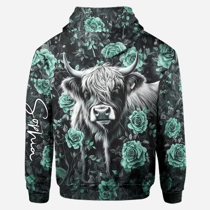 Personalized Purple Cow - Highland Cow Hoodie and Leggings