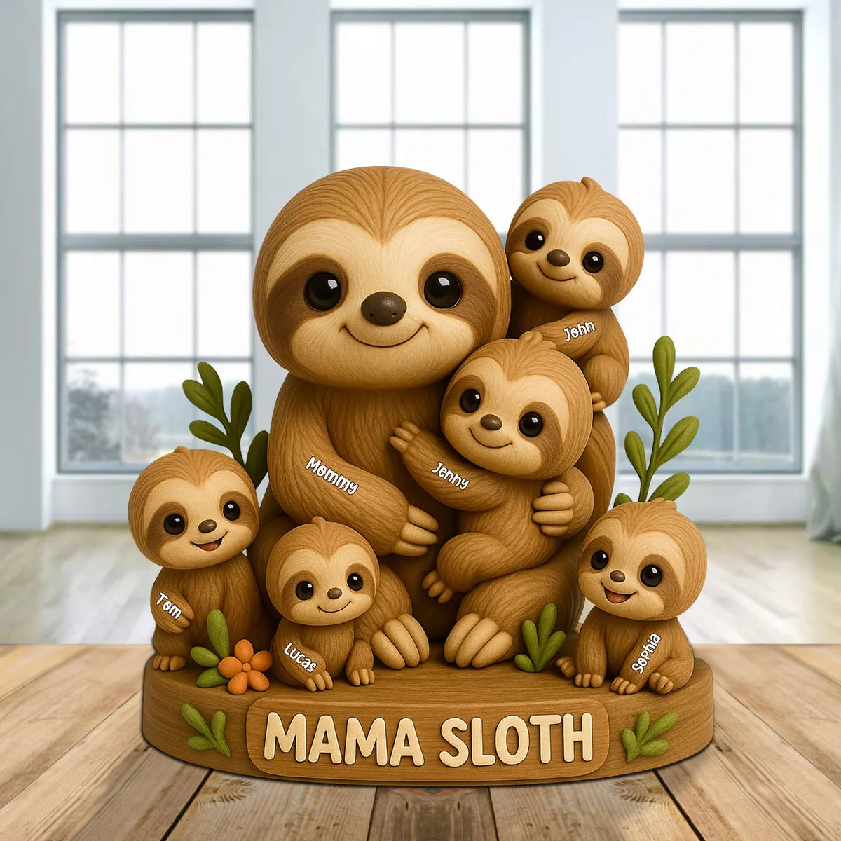 Personalized Christmas Gifts For Mom Plaque Mama Sloth