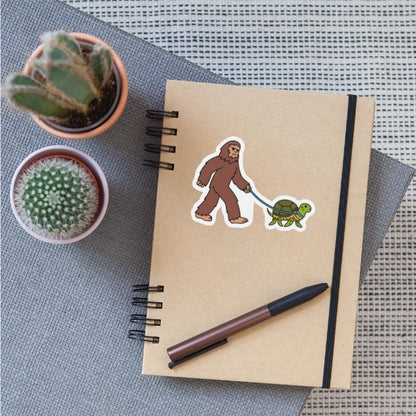 Bigfoot Sasquatch Walking Turtle on Sticker