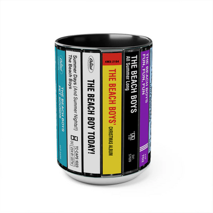 The Beach Boys Albums Cassette Collection Retro Accent Mug