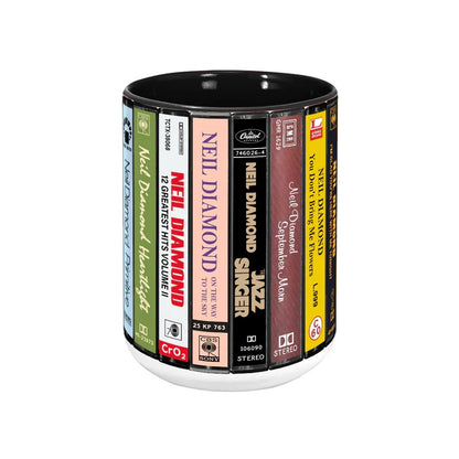 Neil Diamond Albums Cassette Collection Retro Accent Mug