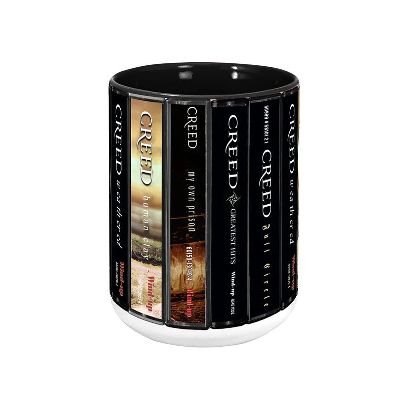 Creed Albums Cassette Collection Retro Accent Mug