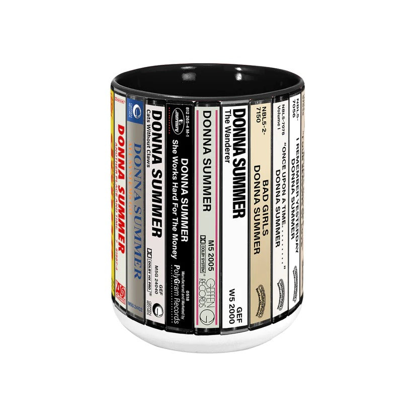 Donna Summer Albums Cassette Collection Retro Accent Mug