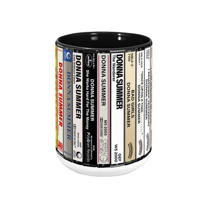 Donna Summer Albums Cassette Collection Retro Accent Mug
