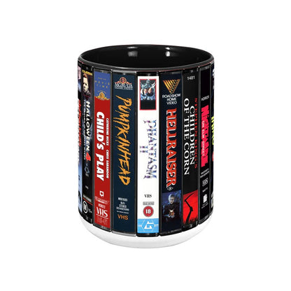 VHS Horror Movies Collection Retro Accent Mug