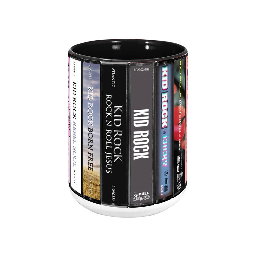Kid Rock Albums Cassette Collection Retro Accent Mug