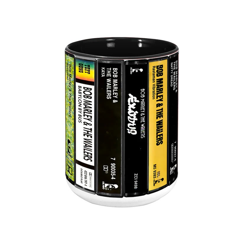 Bob Marley Albums Cassette Collection Retro Accent Mug