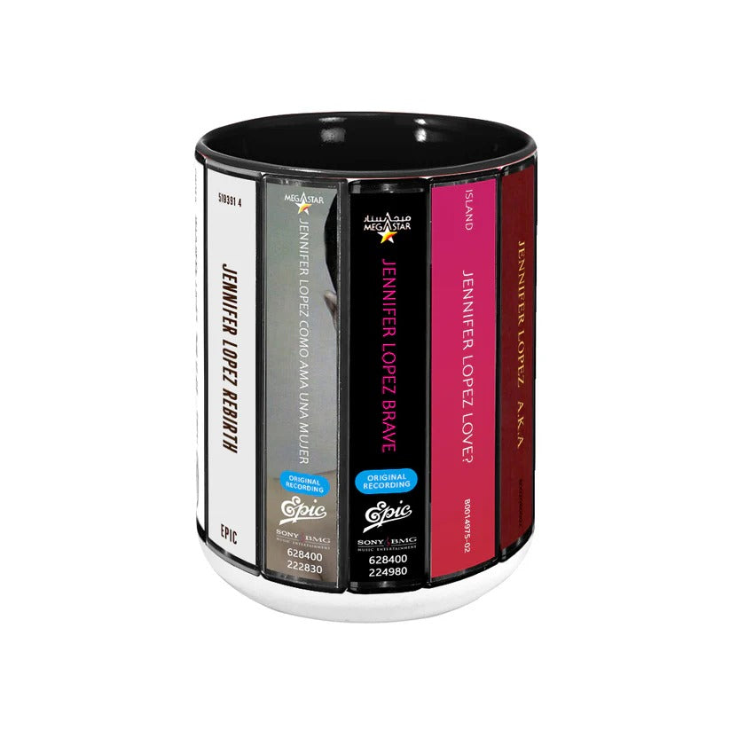 Jennifer Lopez Albums Cassette Collection Retro Accent Mug