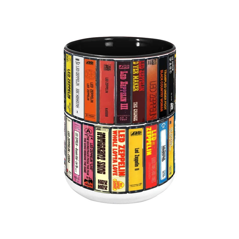 Led Zeppelin Albums Cassette Retro Collection Accent Mug