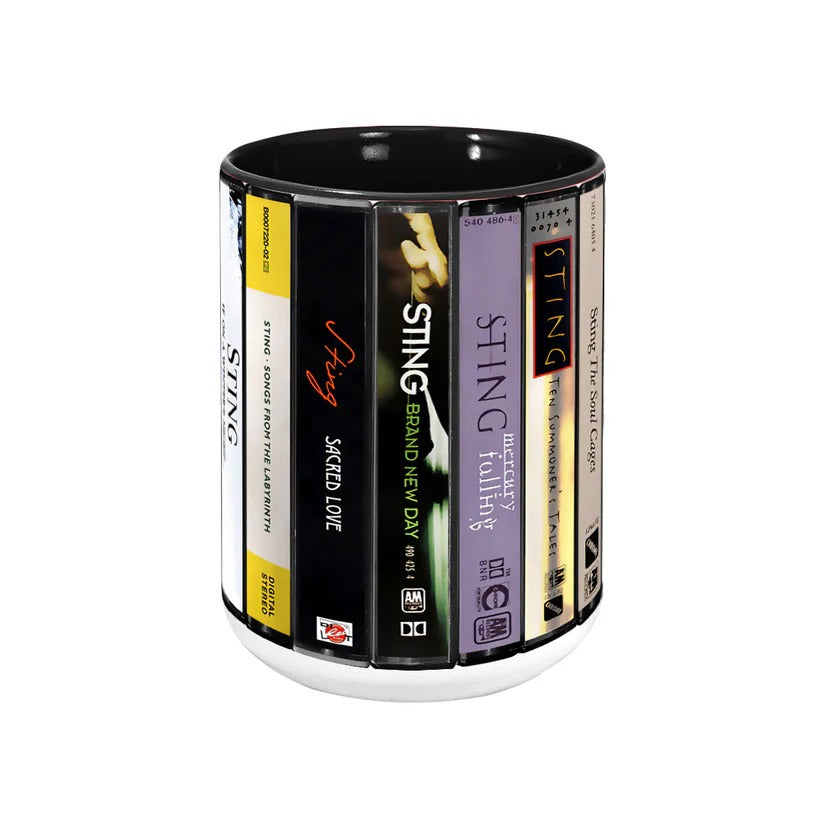 Sting Albums Cassette Collection Retro Accent Mugs