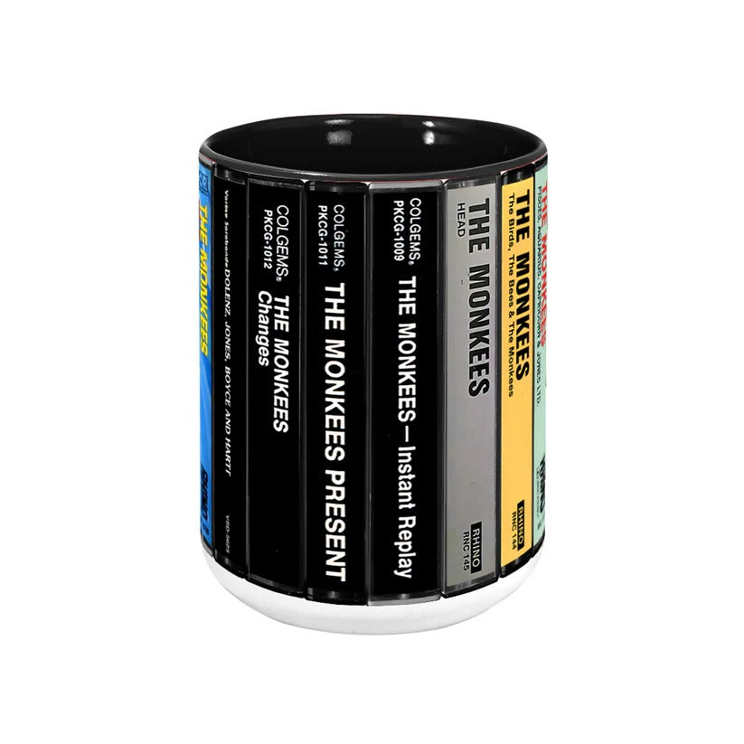 The Monkees Albums Cassette Collection Retro Accent Mug