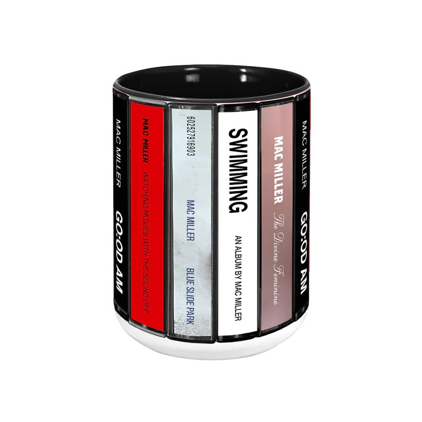 Mac Miller Albums Cassette Collection Retro Accent Mug