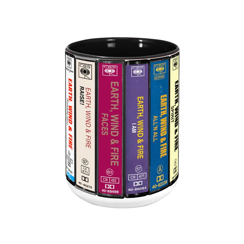 Earth, Wind and Fire Albums Cassette Collection Retro Accent Mug