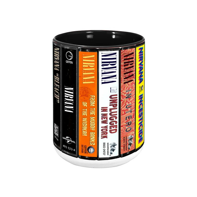 Nirvana Albums Cassette Collection Retro Accent Mug