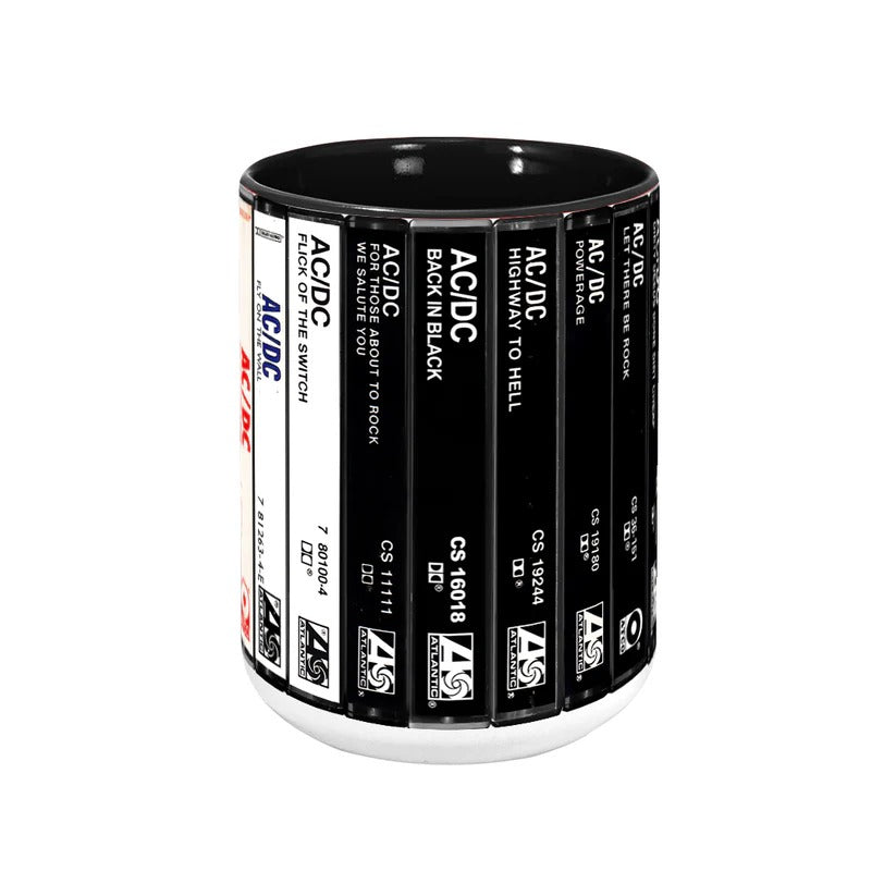AC_DC Albums Cassette Collection Retro Accent Mug