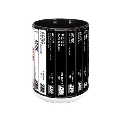 AC_DC Albums Cassette Collection Retro Accent Mug