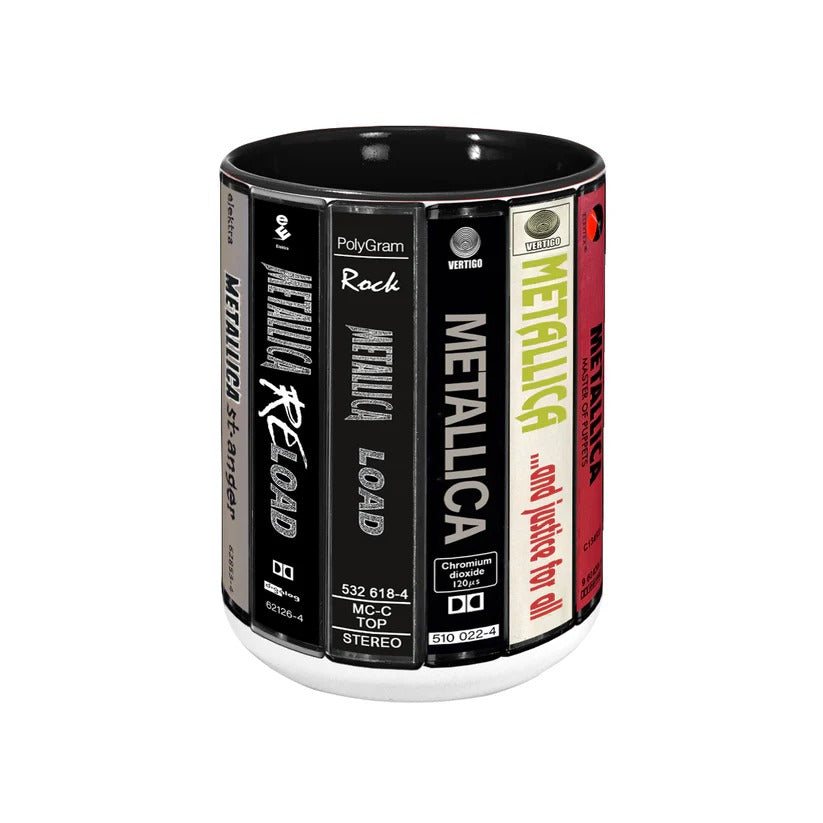 Metallica Albums Cassette Collection Retro Accent Mug