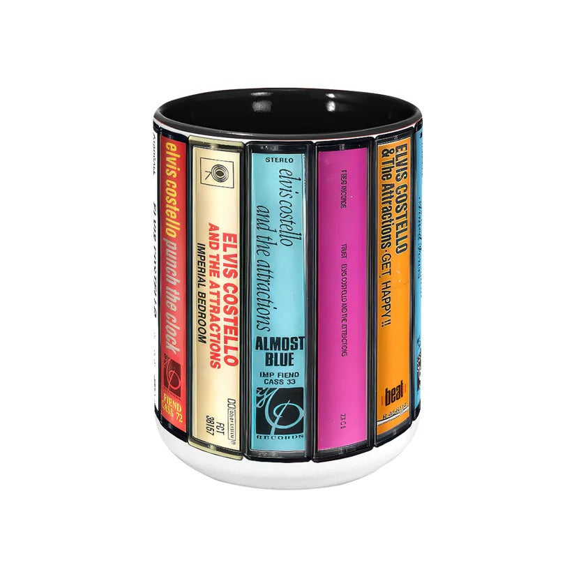 Elvis Costello Albums Cassette Retro Collection Accent Mug