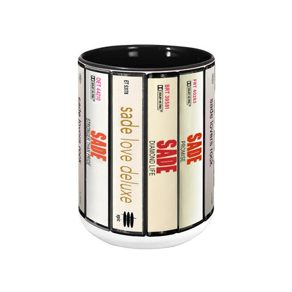 Sade Albums Cassette Collection Retro Accent Mug