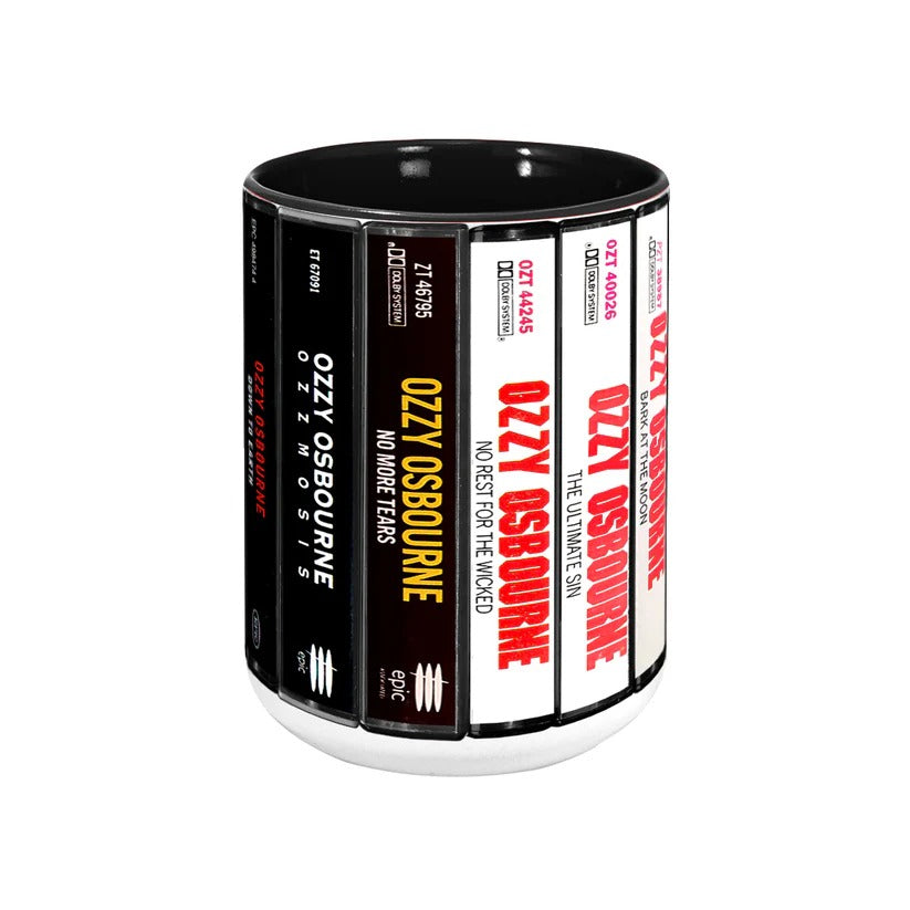 Ozzy Osbourne Albums Cassette Collection Retro Accent Mug