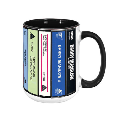 Barry Manilow Albums Cassette Retro Collection Accent Mug