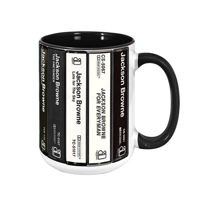 Jackson Browne Albums Cassette Retro Collection Accent Mug