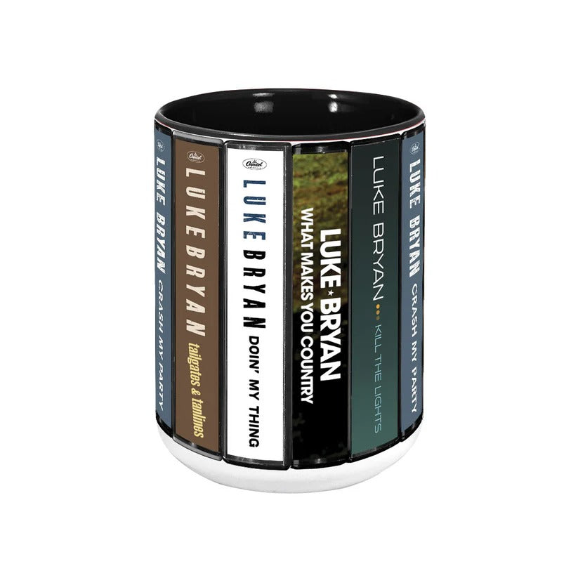 Luke Bryan Albums Cassette Collection Retro Accent Mug