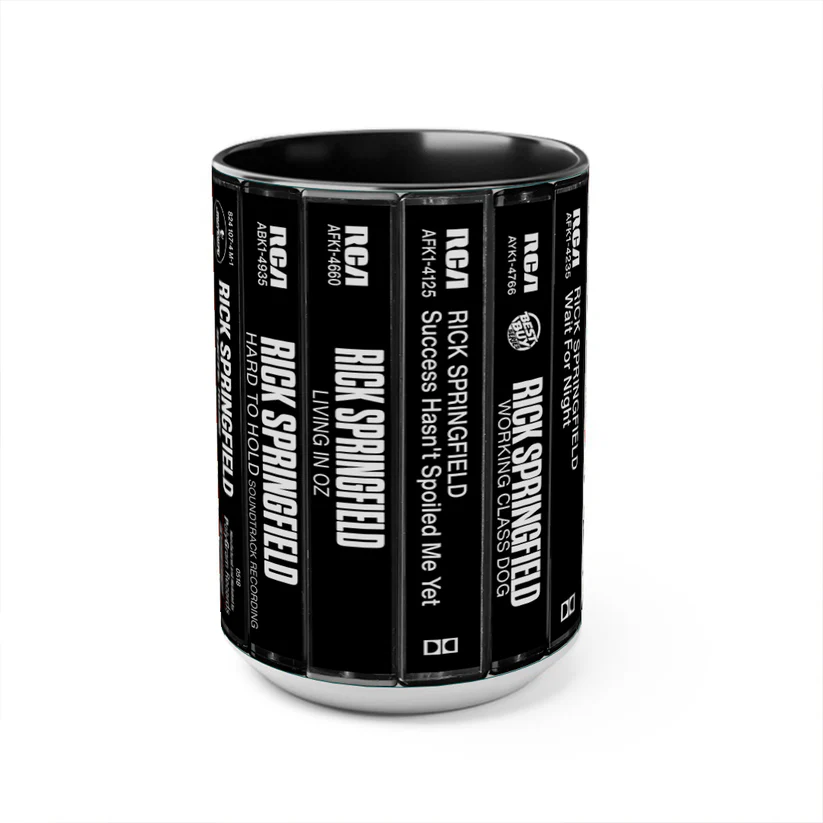 Rick Springfield Albums Cassette Collection Retro Accent Mug
